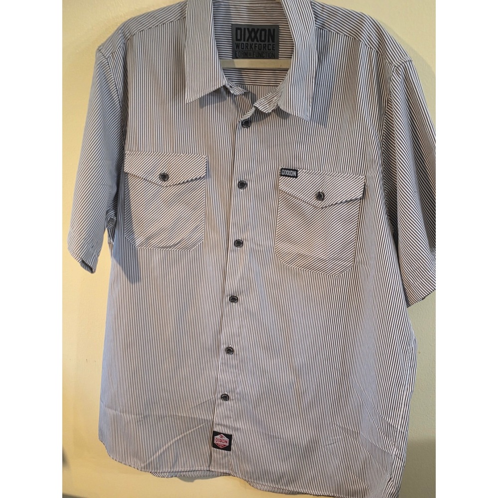 Dixxon Flannel Co Workforce Mens 2XL Pinstripe Short Sleeve Work Shirt Black